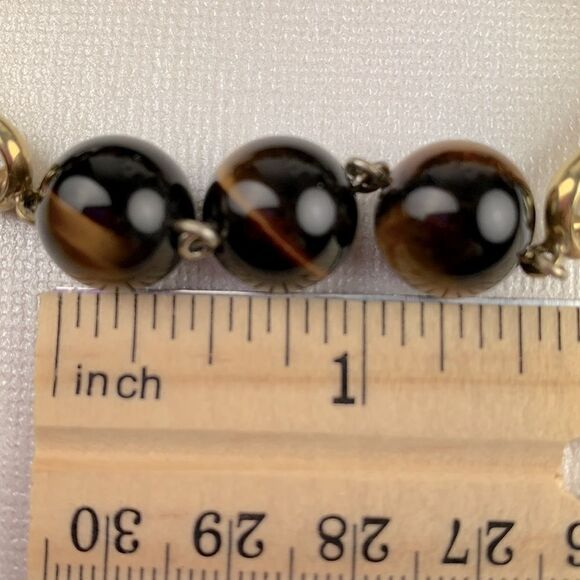 🟢3 items for $20 VINTAGE cats eyes gemstones with fancy clasp goldtone spacers - Picture 5 of 6